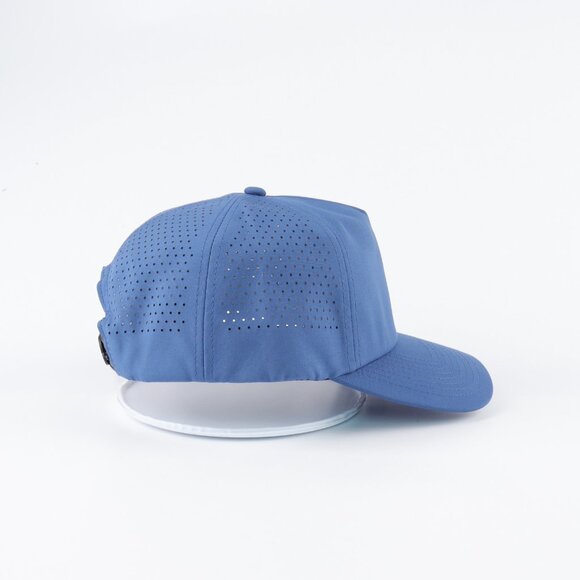 Blank 5 Panel Performance Soft Structured Hats- 12 pack in Color Blue - Picture 3 of 6